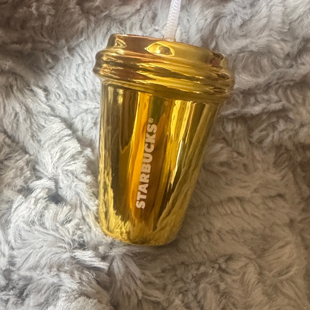 Starbucks Metallic Gold Mini Tumbler Ornament